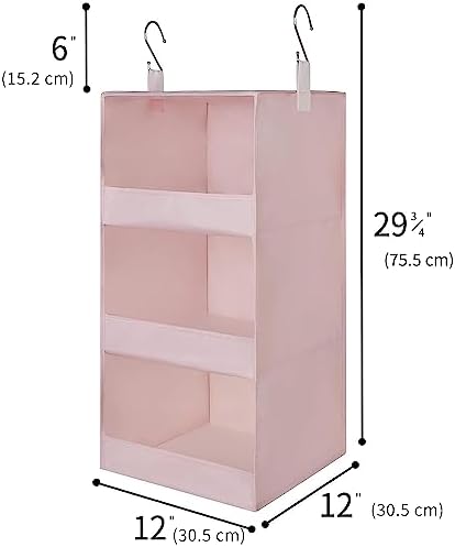 GRANNY SAYS 3-Shelf Hanging Closet Organizer, Foldable Storage, Pink | 33 lb Capacity, No-Sag Support, Keeps Clothes Neat, Folds Flat, Fits RV, Dorm & Small Closets, 2 Pack - Image 3
