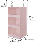 GRANNY SAYS 3-Shelf Hanging Closet Organizer, Foldable Storage, Pink | 33 lb Capacity, No-Sag Support, Keeps Clothes Neat, Folds Flat, Fits RV, Dorm & Small Closets, 2 Pack - Image 3