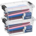 Superio 1.85 Quart Clear Plastic Storage Boxes with Lids, Stackable Organizer Containers, BPA-Free Storage Bins for Home, Office, School & Dorm, 2 Pack by Superio