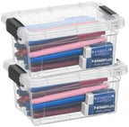 Superio 1.85 Quart Clear Plastic Storage Boxes with Lids, Stackable Organizer Containers, BPA-Free Storage Bins for Home, Office, School & Dorm, 2 Pack by Superio