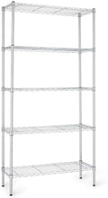 Amazon Basics 5-Shelf Adjustable Heavy Duty Steel Wire Rack, Space Saving Storage Shelving Organizer for Kitchen, Garage, No-Tool Assembly, 350 lbs Weight Capacity, 36" x 14" x 72", Chrome by AmazonBasics
