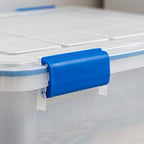 IRIS USA 4-Pack 26.5/44 Combo Qt Storage Bins with Gasket Lids, Clear/Blue - Image 6