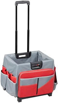 ECR4Kids Universal Rolling Cart with Canvas Organizer Bag, Mobile Storage, Red/Grey by ECR4Kids