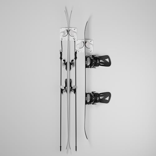 Gravity Grabber, The OG - Ski & Snowboard Wall Mount, Indoor Garage & Home Storage Organizer, Damage-Free Grip, Holds Skis/Boards/Poles/More, Space-Saving Premium Gear Rack, (White 2-Pack) - Image 2