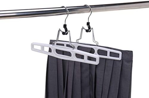 Premium Skirt Hangers 2-Pack - Thin Space-Saving Skirt Hanger Set with Clamp, Pant Hanger 2-Piece Set, Shorts Hangers with Heavy-Duty Locking Clasp, Multipurpose Quality Jean Hangers Set (White, 2) - Image 4
