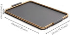 Generic Synthetic Tray Minimalist Decorative Tray Catchall Tray Tabletop Organizer Storage Tray with Metal Structure Leather Wrapped Surface and Carry Handles, Dark Gray, Small 44 26 4 CM - Image 3