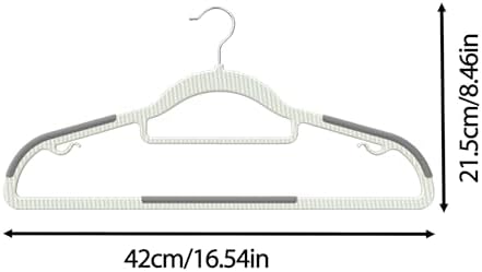 60 Pack Heavy Duty Plastic Hangers, Non Slip Clothes Hangers with Rubber Pads and 360° Hook - Thin Space Saving Hanger, Closet Organizer for Shirt, Pants, Suit, Skirt,Coat - Gray - Image 2