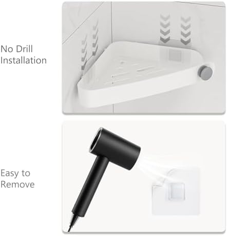 Sotfamily Plastic Shower Caddy Corner (for 90° Only), 2 Pack, White - Image 6
