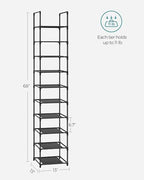 SONGMICS Shoe Rack, 10-Tier Shoe Shelf, Shoe Storage Organizer - Image 3