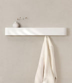 Kazai. Wall-Mounted Coat Rack 'Toke' - Modern Design Coat Rack with Hidden Wall Hooks - Solid Wood Veneer Panel Coat Hanger - White by KAZAI