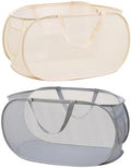 2 Pcs Mesh Popup Laundry Hamper, Opening Laundry Basket,Popup Laundry Basket with Durable Handles,Foldable Pop-up Mesh Hamper Dirty Clothes Basket for Clothes & Laundry-Home Organization by LATERONON