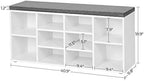 VASAGLE Shoe Bench with Cushion, 10 Compartments, 11.8 x 40.9 x 18.9 Inches - Image 3