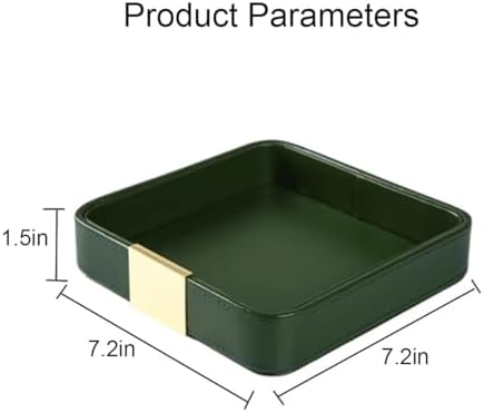 RY Leather Catchall Tray - Stylish Desktop Organizer for Entryway, Jewelry, Watches, Keys, Phones, Wallets - Premium Quality in Black, Gray, Green (Green) - Image 2