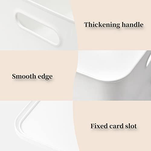 Yishyfier Plastic Storage Baskets Bins Boxes With Lids,Organizing Container White Storage Organizer Bins For Shelves Drawers Desktop Playroom Classroom Office,4-Pack - Image 5