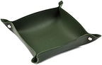 Leather Jewelry Valet Tray for Women and Man (Dark Green-B) by SANQIANWAN