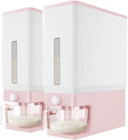 Lifewit Rice Dispenser 25 Lbs, Airtight Storage with Cup, 2 Pack Pink by Lifewit