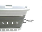 SAMMART Pack of 2 Collapsible Plastic Laundry Basket & Clothes Hamper, Comfort Non-Slip Handle, Foldable Storage Organizer with Space Saving Design, Portable Pop Up Container for Indoor and Outdoor - Image 4