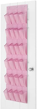 Whitmor 24 Pocket Over the Door Shoe Organizer - Pink by Whitmor