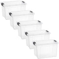 Superio 8.7 Quart Clear Plastic Storage Boxes with Lids, Stackable Organizer Containers, BPA-Free Storage Bins for Home, Office, School & Dorm, 5 Pack by Superio