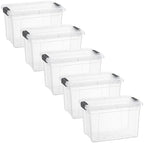 Superio 8.7 Quart Clear Plastic Storage Boxes with Lids, Stackable Organizer Containers, BPA-Free Storage Bins for Home, Office, School & Dorm, 5 Pack by Superio