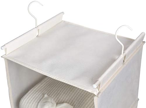 MAX Houser 4-Shelf Hanging Closet Organizer, Space Saver, Cloth Hanging Shelves with 2 Side Pockets, Foldable (Beige) | Foldable Fabric Hanging Shelves for Closet, Cloth Hanging Shelves with 2 sturdy hanging hooks, Small Space Saver - Image 6