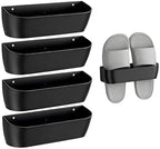 Wall Mount Shoe Rack 4 Pack Plastic Shoe Holders Storage Organizer by Unknown