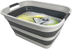 SAMMART Collapsible Plastic Laundry Basket - Foldable Pop Up Storage Container/Organizer - Portable Washing Tub - Space Saving Hamper/Basket (Grey/Steel Grey, 27L) - Image 4
