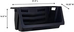 Mighty Tuff Heavy Duty Nesting Stack Bins, Pack of 3, Extra-Large Handles, Wide Front Opening, Interlocking, Stack Vertically, Holds Up to 100 Pounds, Black - Image 2