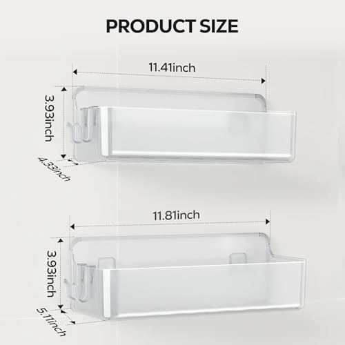 Nieifi Adhesive Shower Shelves, Clear, 2 Pieces - Image 2