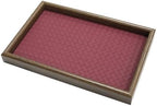 Wooden Valet Tray with Leather Base, Red by Unknown