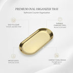 Bathroom Vanity & Kitchen Counter Organizer, Stainless Steel Oval Catchall Tray for Small Items, 9.9 x 4.3 Inches - Image 4