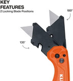 Klein Tools 44312 2-Piece Folding Utility Knife and Slide-Out Knife Set, FLICKBLADE, Retractable with On-Tool Blade Storage, Includes 5 Blades - Image 5