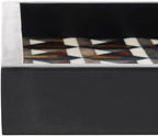 SAFAVIEH Home Collection ANI Ivory & Brown Tray Set 2 (Fully Assembled) - Image 3