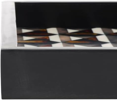 SAFAVIEH Home Collection ANI Ivory & Brown Tray Set 2 (Fully Assembled) - Image 3