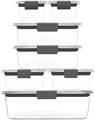 Rubbermaid Brilliance Food Storage Containers, 14 Piece Plastic Containers with Lids, BPA-Free, Leak Proof, Clear - Image 2