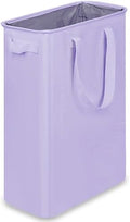 efluky Slim Laundry Basket, Narrow Laundry Hamper with Handles, Collapsible Dirty Clothes Hamper, Tall Laundry Bin for Laundry Room, Dorm and Bedroom, 12.7 Gallons(48L) Light Purple by efluky