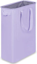 efluky Slim Laundry Basket, Narrow Laundry Hamper with Handles, Collapsible Dirty Clothes Hamper, Tall Laundry Bin for Laundry Room, Dorm and Bedroom, 12.7 Gallons(48L) Light Purple by efluky