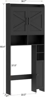 Homhedy Wooden Over The Toilet Storage Cabinet with Barn Door - Image 2