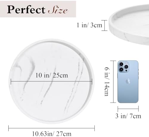 Luxspire 10.63" Resin Turntable Lazy Susan for Table Top, Gravel White - Image 7