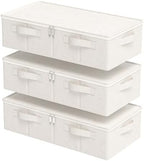 Underbed Storage Basket with PP Panel,23.6x11.8x5.9in,Beige,3 Pack by Unknown