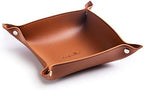 PU Leather Jewelry Valet Tray for Women and Man (Brown-B) by SANQIANWAN
