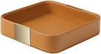 SANZIE Leather Tray Desktop Storage, Trinket Catchall Tray (Orange) by SANZIE