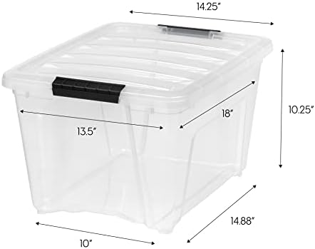 IRIS USA 6-Pack 32 Quart Storage Bins with Lids, Clear - Image 2
