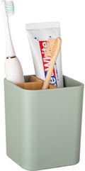 Bamboo Toothbrush Holder for Bathrooms Toothpaste Organizer - Green by Heagoale