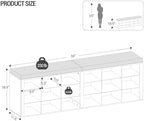 Hzuaneri Shoe Storage Bench with Cushion, Storage Bench with 18 Cubbies - Image 2