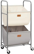 STORAGE MANIAC 80 Liters Vertical Rolling Laundry Hamper, 2 Section Laundry Sorter with Wheels and 2 Breaks, 2-tier Laundry Baskets for Small Space, Dorm, Laundry Room, Closet, Multicolored 2-tier by STORAGEMANIAC