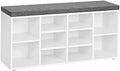 VASAGLE Shoe Bench with Cushion, 10 Compartments, 11.8 x 40.9 x 18.9 Inches by Unknown