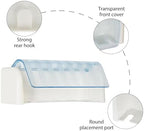 5 Slots Wall Mount Toothbrush Holder with Cover, Self Adhesive Toothbrush Storage Organizer for Shower, Toothbrush Hanger for Bathroom, Medicine Cabinet, Dorm(White + Blue) - Image 3