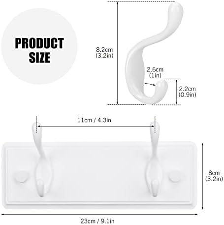 Badiano Heavy Duty Wooden Coat Rack, Wall-Mounted Organizer, 9 Inch, White - Image 2