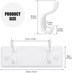 Badiano Heavy Duty Wooden Coat Rack, Wall-Mounted Organizer, 9 Inch, White - Image 2